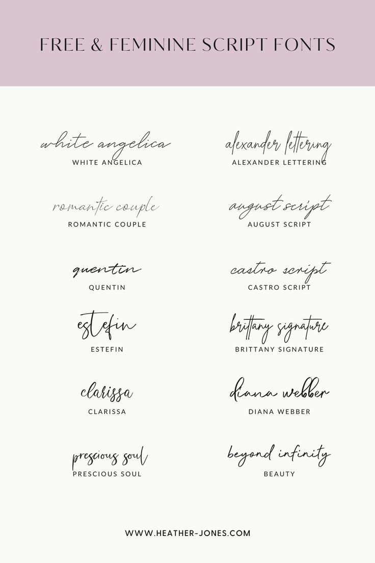 1 Elegant Script Feminine Cursive Tattoo Fonts For Women 2 Graceful Curves Feminine Cursive