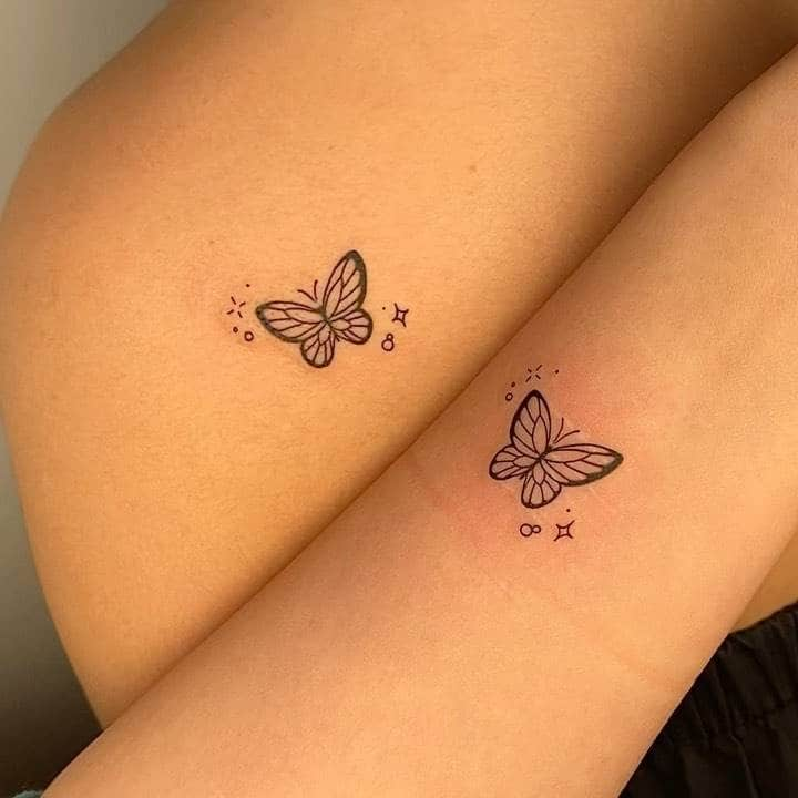 10 Best Friend Matching Butterfly Tattoos Ideas Small And Large