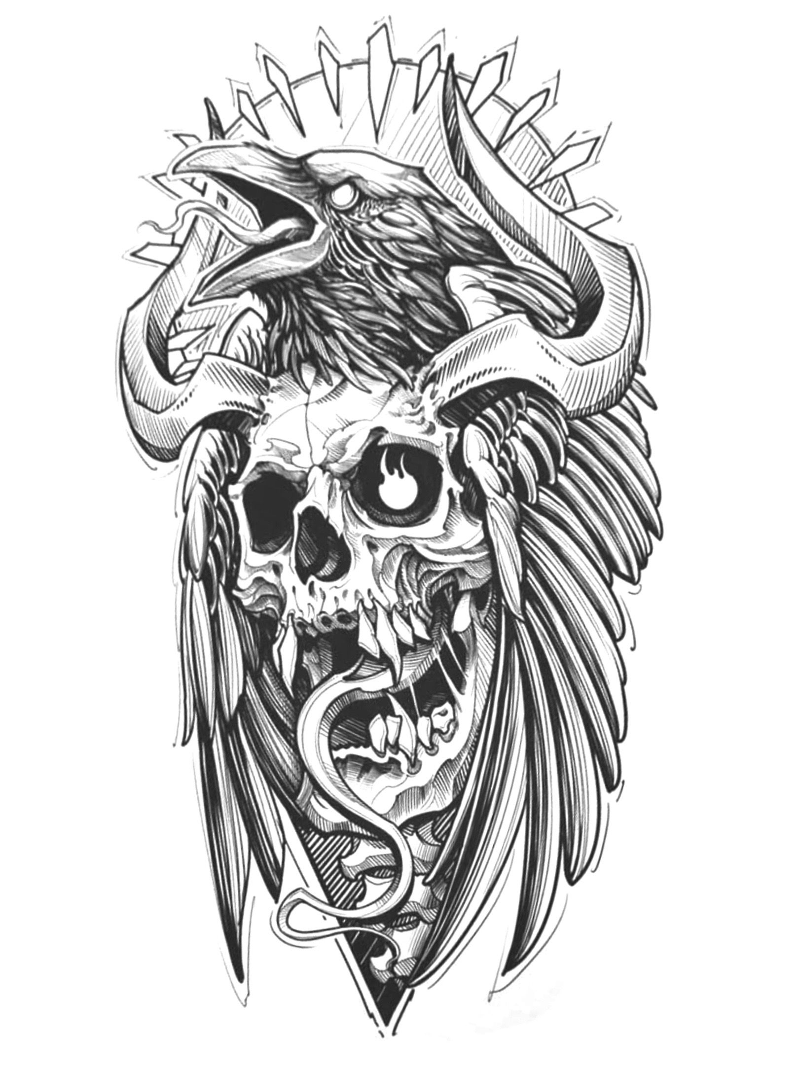 10 Enchanting Crow Skull Tattoo Designs That Ll Make Your Skin Crawl