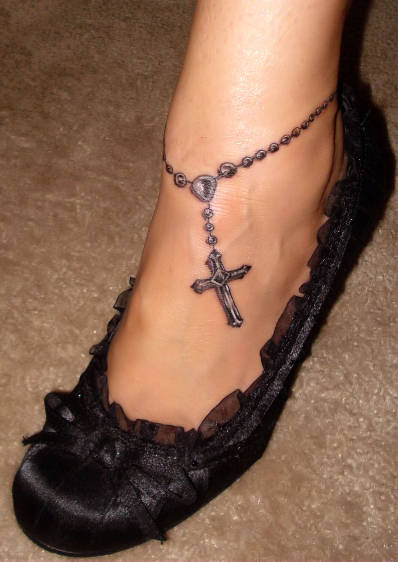 16 Best Rosary Ankle Tattoo Pictures Image Ideas