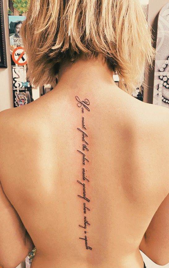 20 Best Beautiful Quote Tattoo On Spine Images Tattoo Quotes