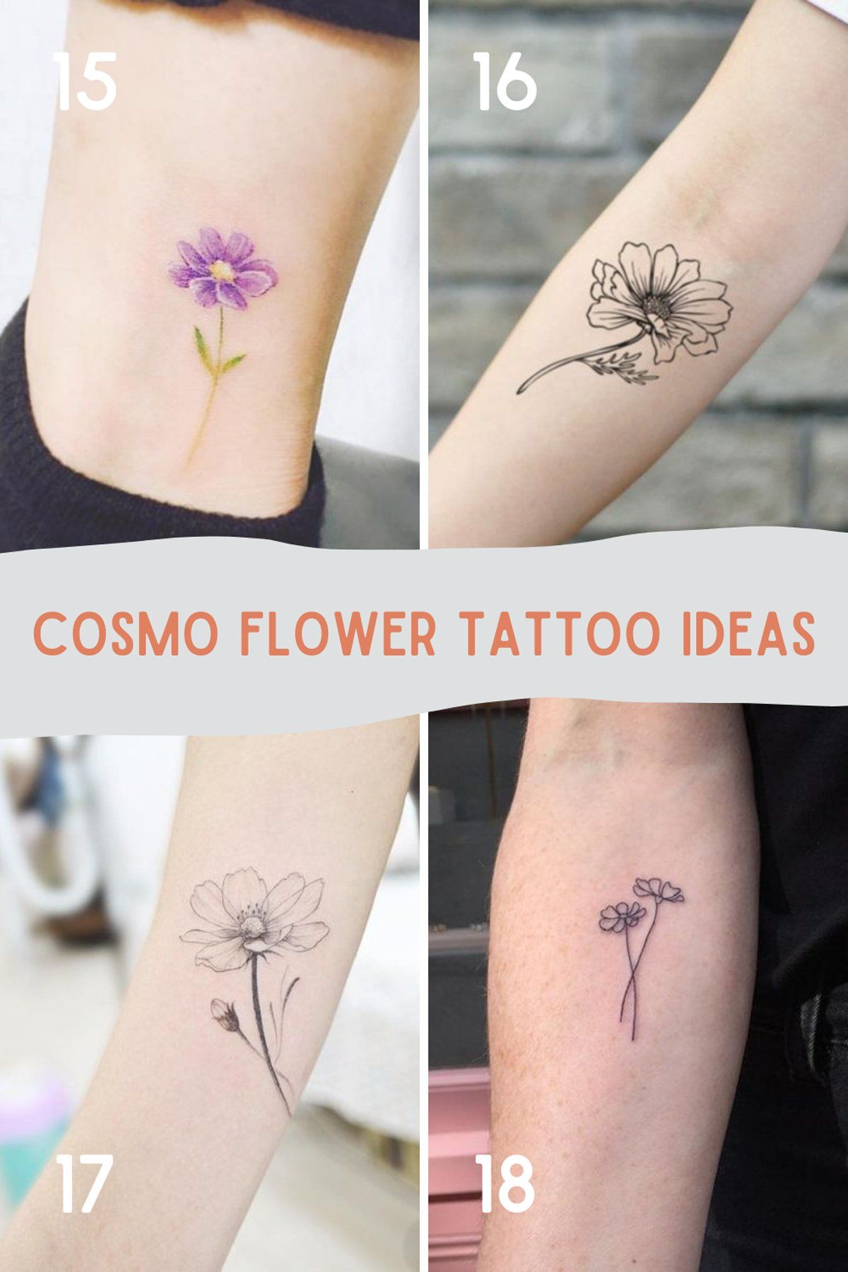 20 Marigold And Cosmos October Birth Flower Tattoo Designs Ideas