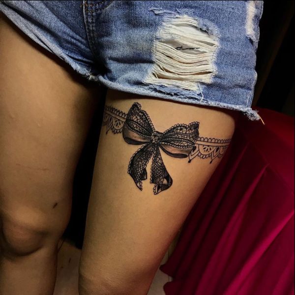 22 Cute Bow Tattoos On Leg Leg Tattoo Designs