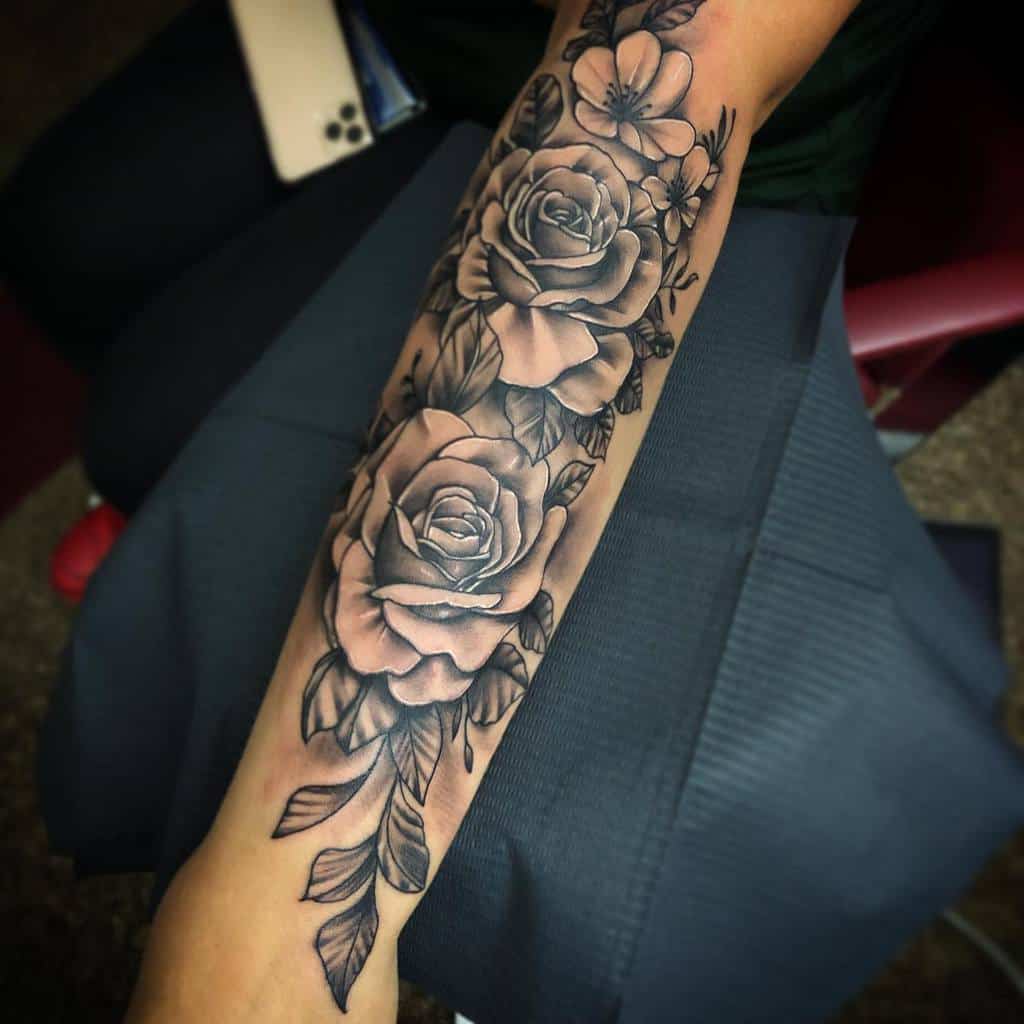 25 Best Ideas About Rose Sleeve Tattoos On Pinterest Rose Sleeve