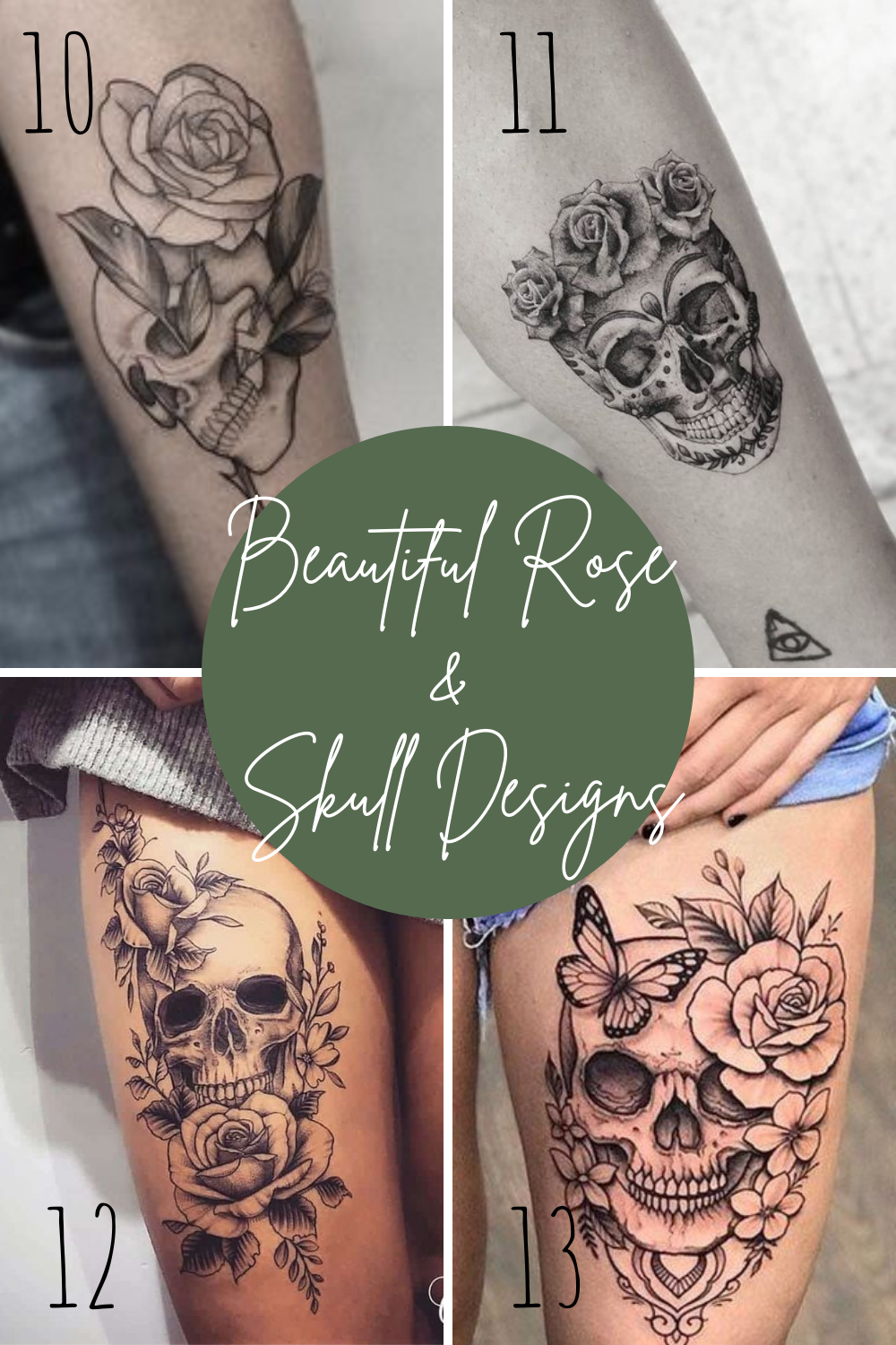 27 Beautiful Skull And Flower Tattoo Ideas Tattoo Glee