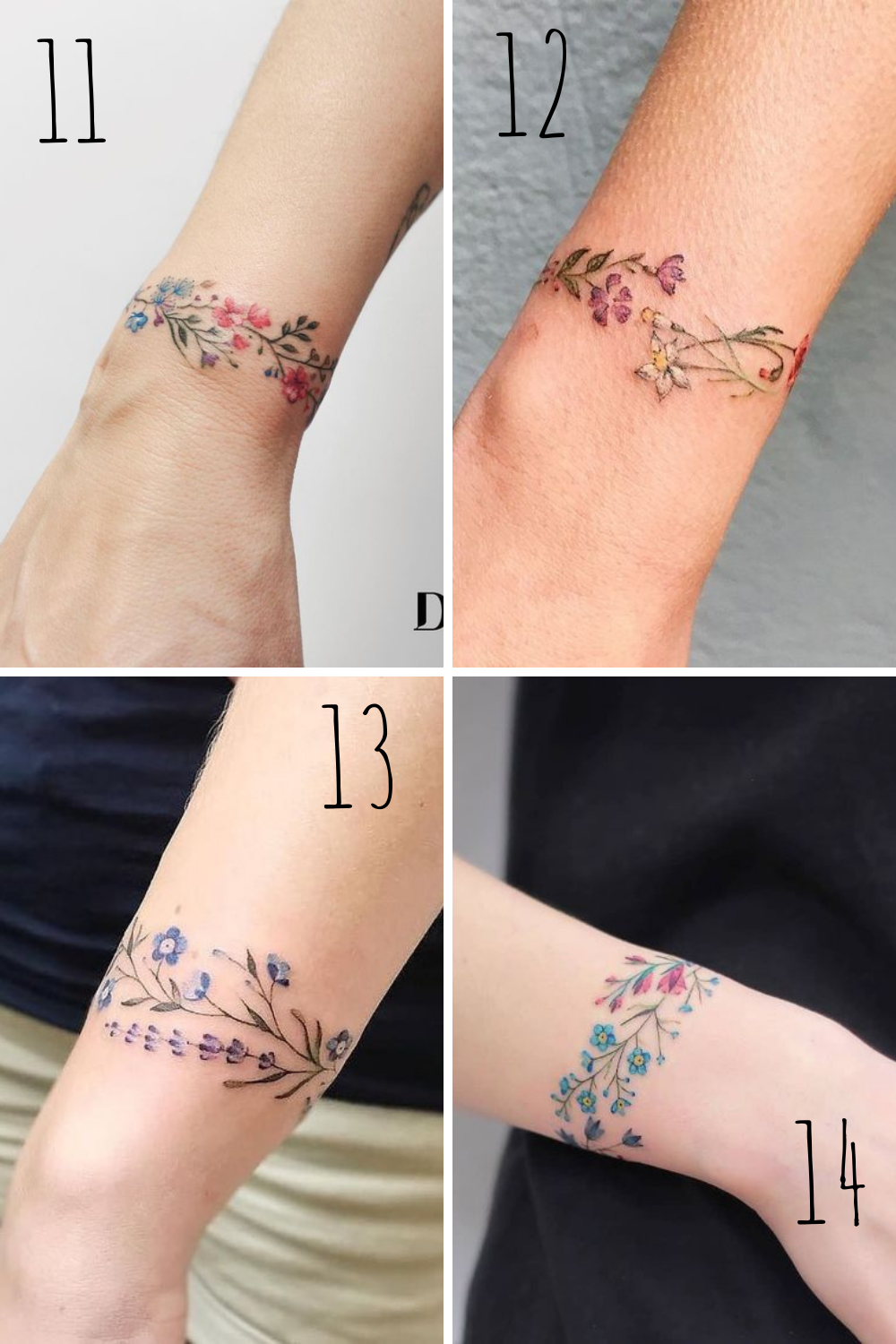 27 Flower Wrist Tattoo Ideas For Bracelet Tattoos Tattoo Glee