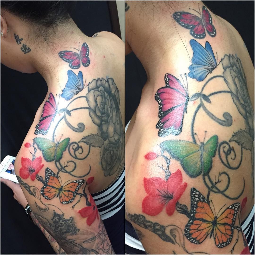 28 Awesome Butterfly Tattoos With Flowers Spiritustattoo Com