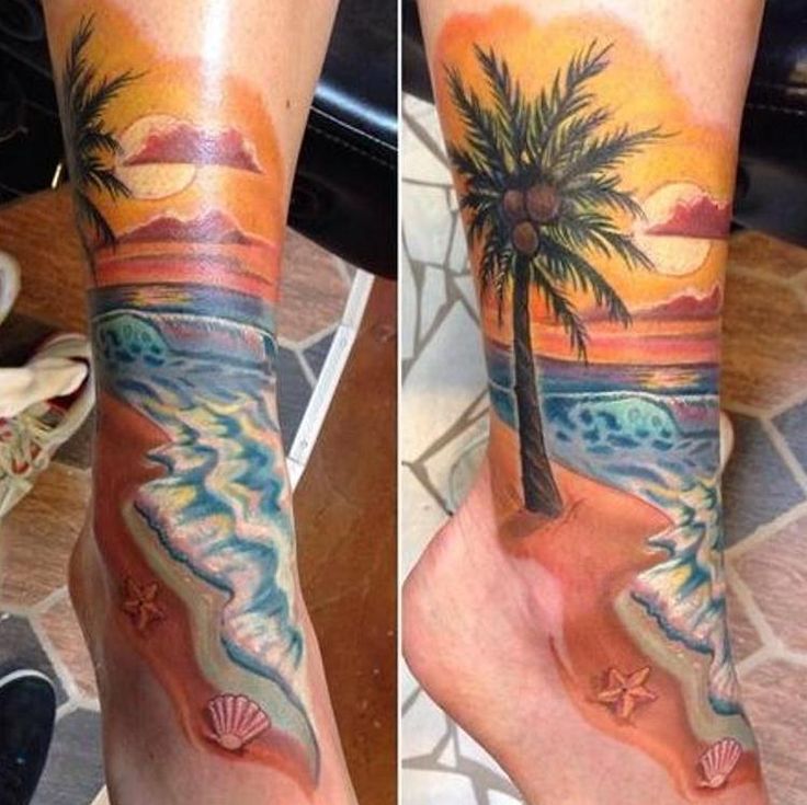 30 Beach Tattoos Beach Tattoo Sunset Tattoos Palm Tattoos