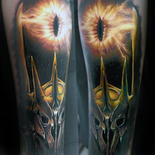 30 Eye Of Sauron Tattoo Designs For Men Lord Of The Rings Ideas