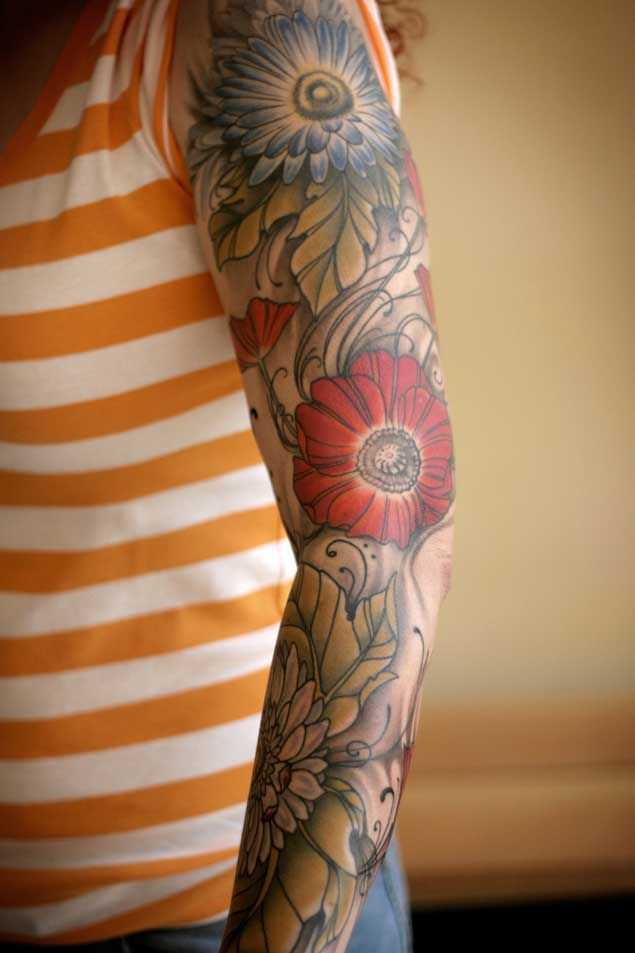 30 Fabulous Floral Sleeve Tattoos For Women Tattooblend