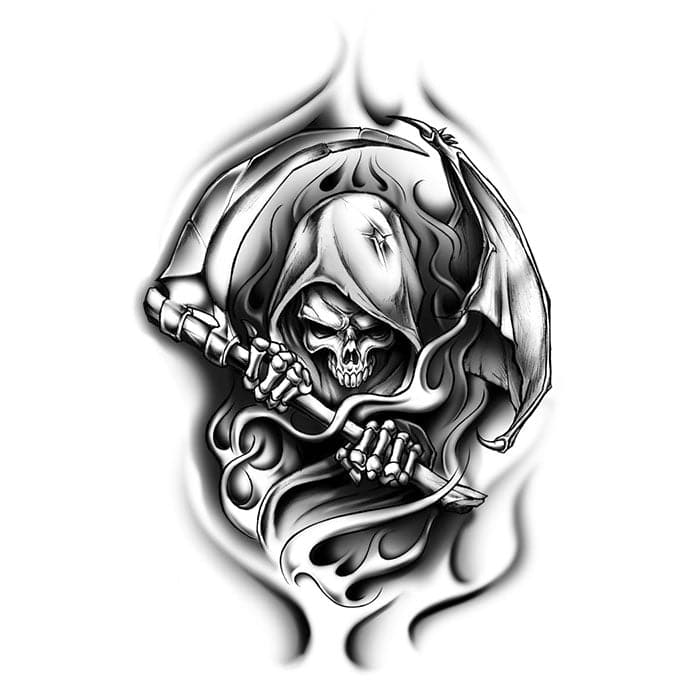 32 Grim Reaper Tattoos With Skulls