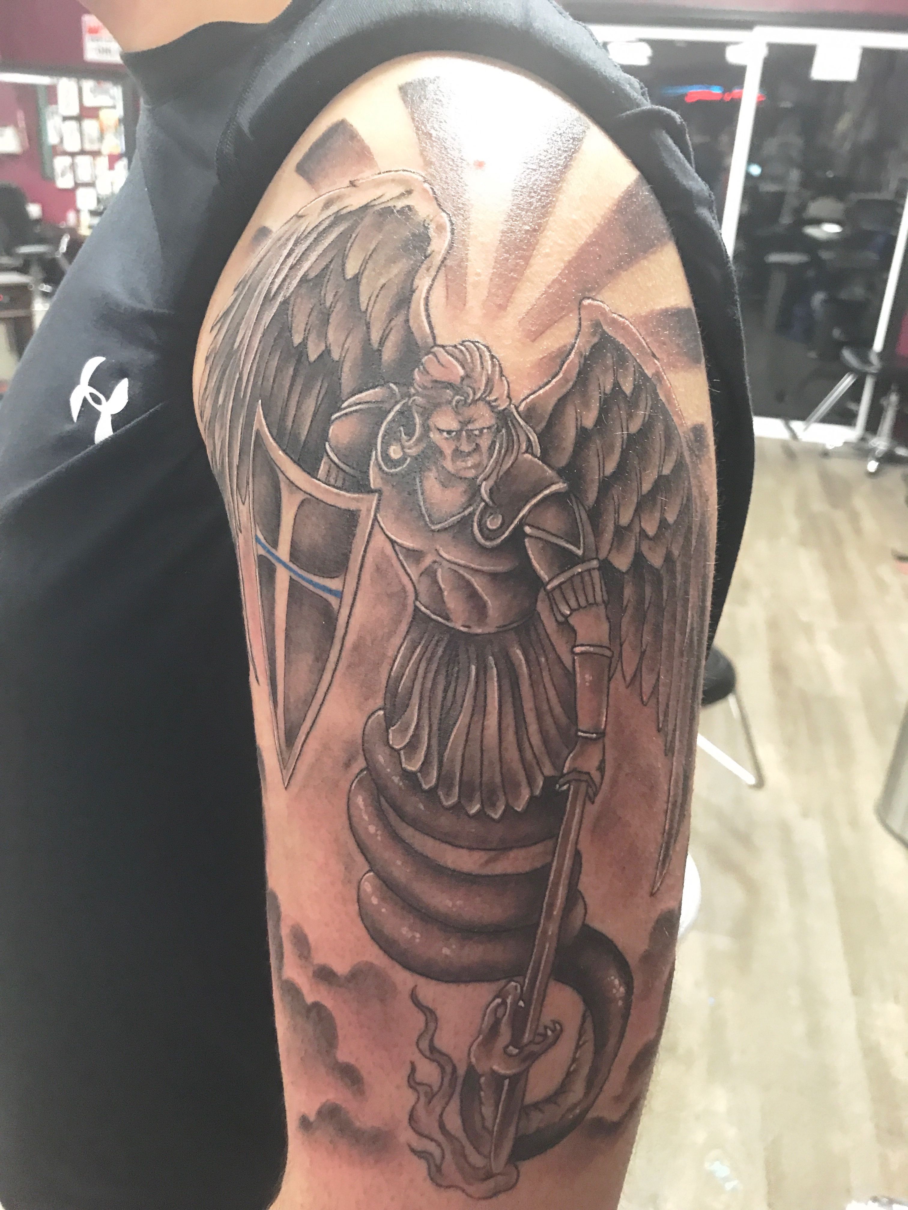 33 Saint Michael Tattoo Sleeve Ideas St Michael Tattoo Sleeve