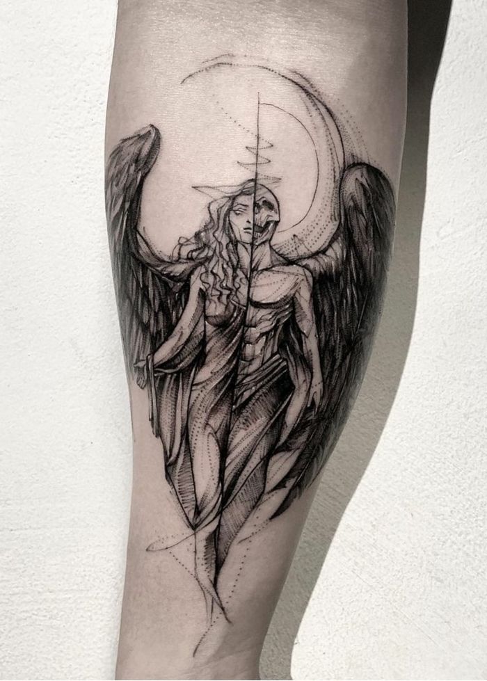 36 Best Angels Vs Demons Tattoo Flash Images Demon Tattoo Devil