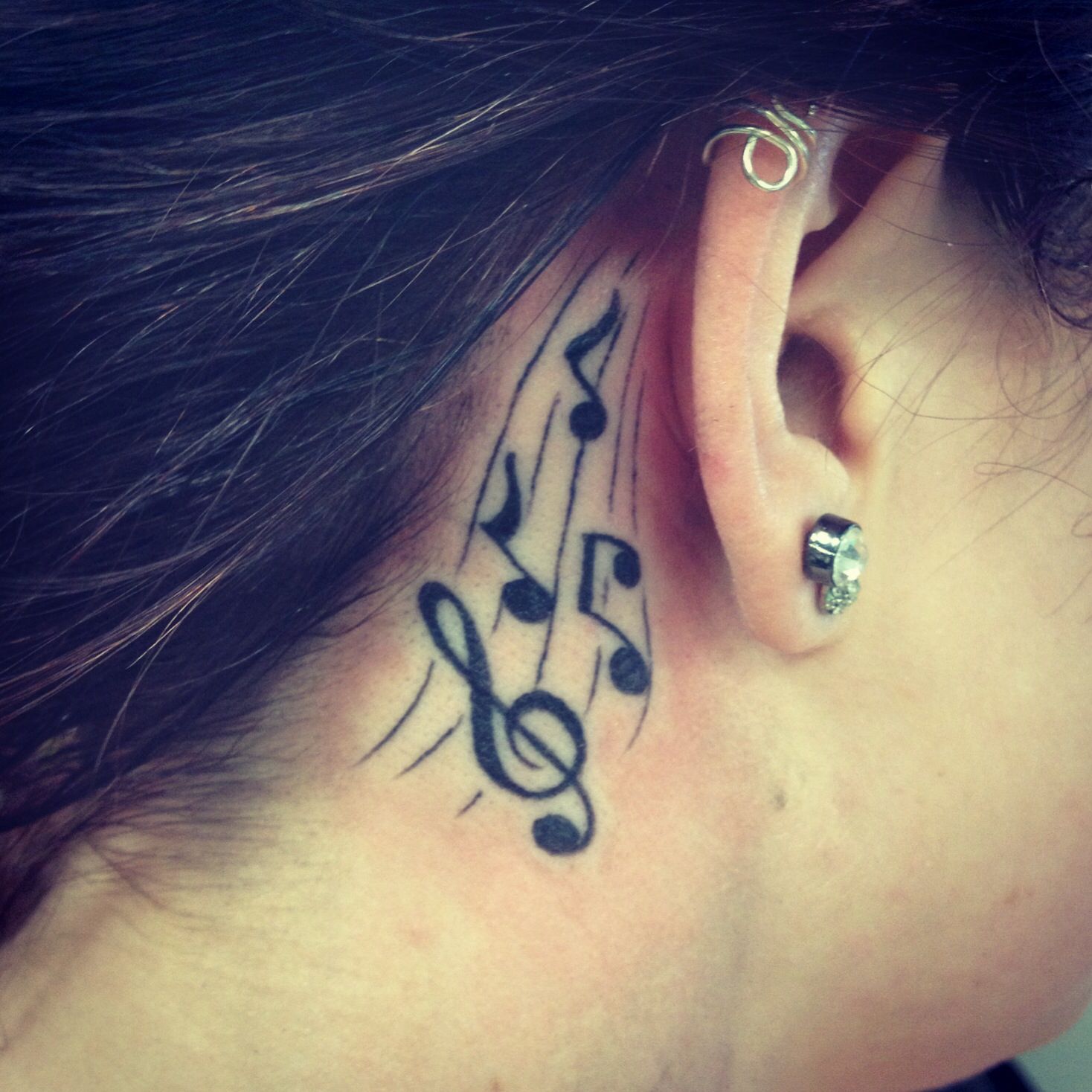 38 Astonishing Small Music Note Tattoo Behind Ear Image Hd