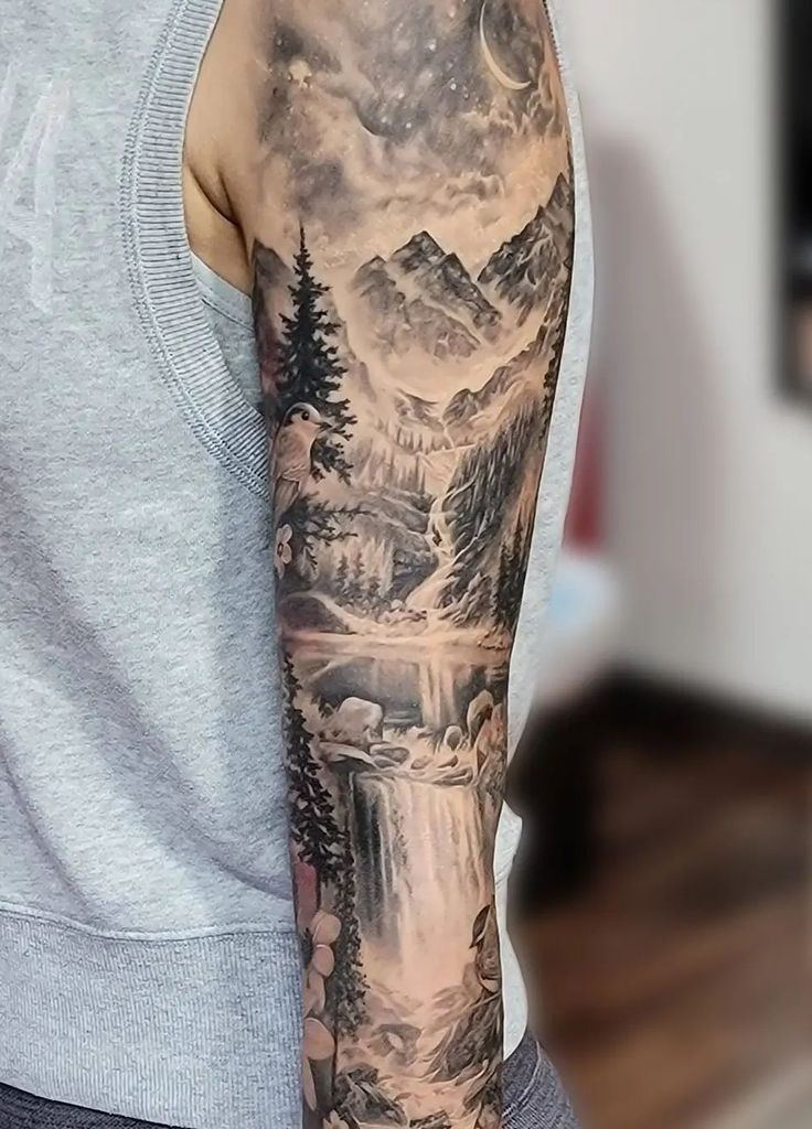 39 Mountain Tattoo Designs For Men Half Sleeve Tattoos Designs Nature Tattoo Sleeve Best