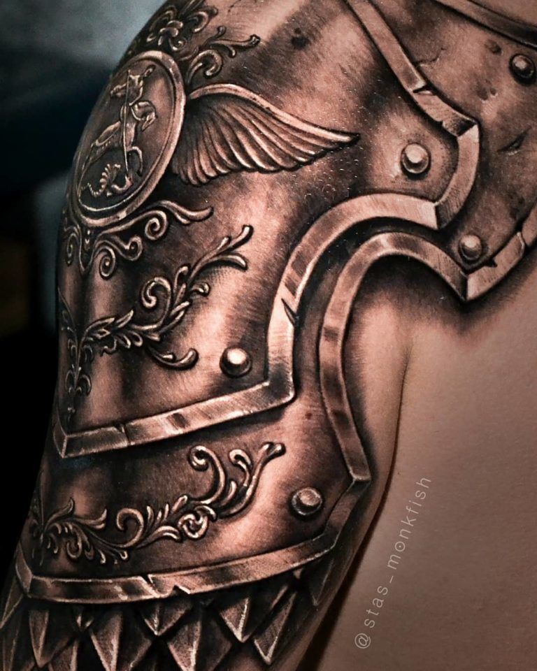 3D Armor Of God Tattoo On Shoulder Armor Of God Tattoo Tattoos Shoulder Armor Tattoo