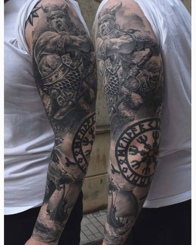 40 Best Viking Tattoo Sleeve Ideas Symbolism 2021 Updated Viking