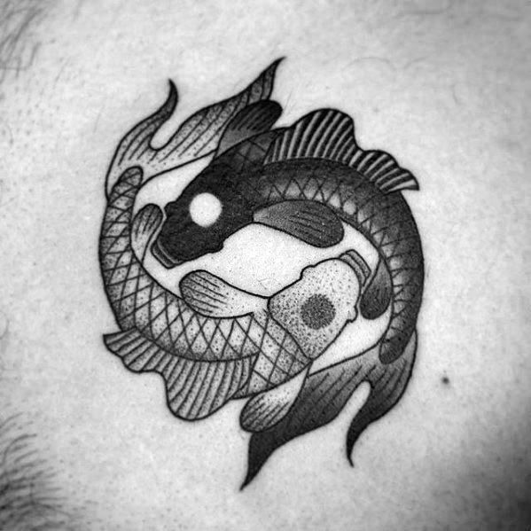 40 Japanese Yin Yang Koi Fish Tattoos For Men