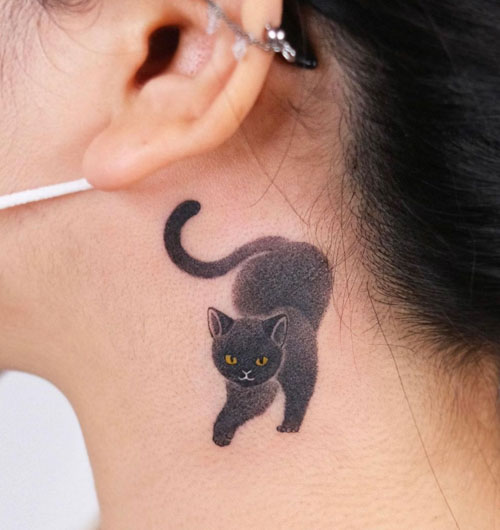 40 Simple And Stylish Cat Silhouette Tattoos Cat Tattoo Designs Cat