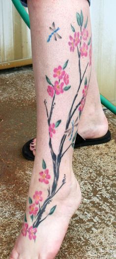 43 Best Cherry Blossoms Lower Leg Tattoos Images On Pinterest Leg