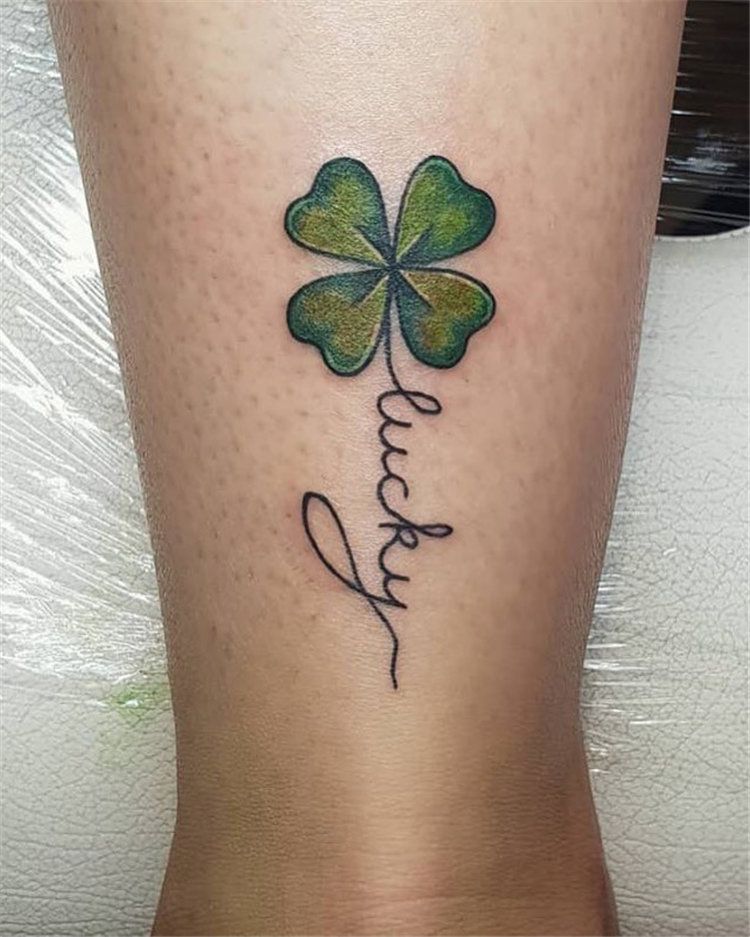 45 Cute Four Leaf Clover Tattoo Ideas And Designs Lucky Grass Four