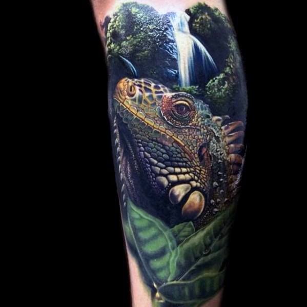 50 Iguana Tattoo Designs For Men Reptile Ink Ideas