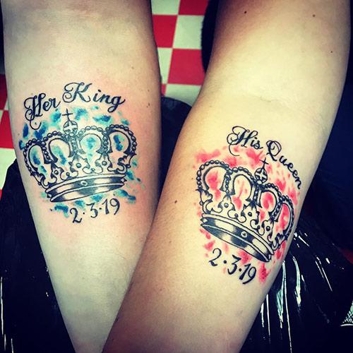 50 King And Queen Tattoos For Couples Couples Tattoo Designs Queen