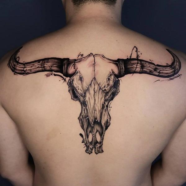 50 Meaningful Bull Skull Tattoo Designs Art And Design