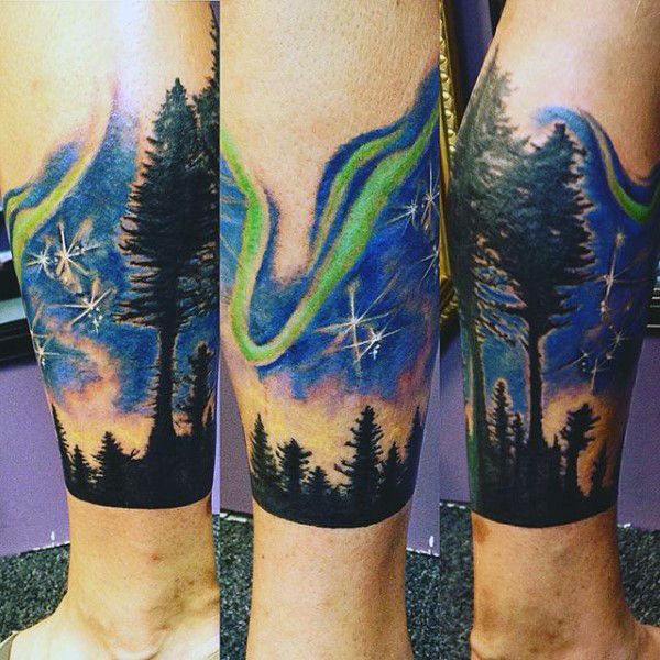 50 Northern Lights Tattoo Designs For Men Aurora Borealis Ideas