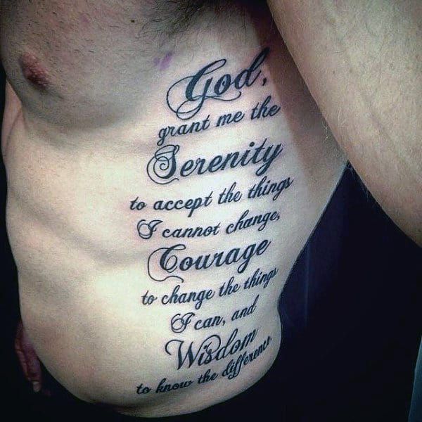 50 Serenity Prayer Tattoo Designs For Men Uplifting Ideas