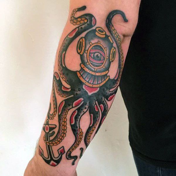 50 Traditional Octopus Tattoo Designs For Men Old School Ideas