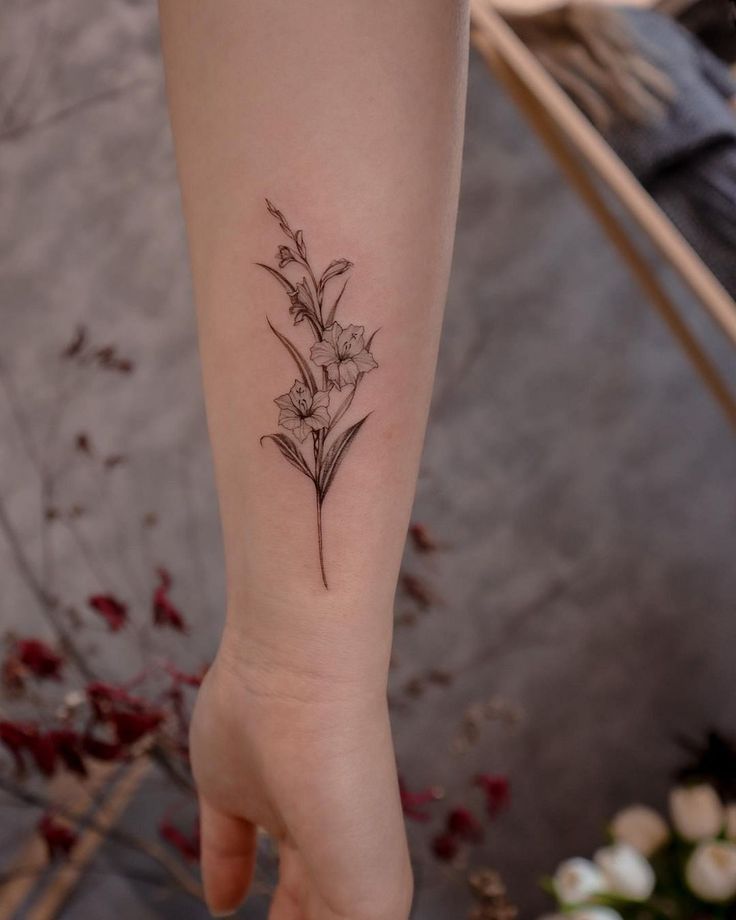 59 Gladiolus Tattoo Ideas That Are Blooming Great In 2023 Gladiolus