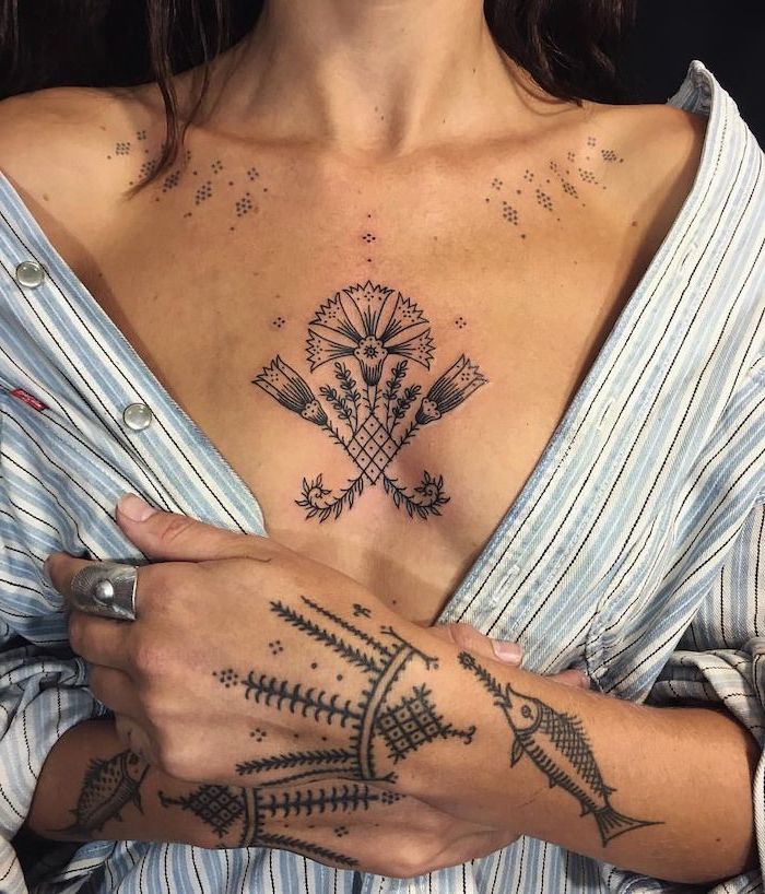 60 Beautiful Chest Tattoos For Women Tcgbuzz