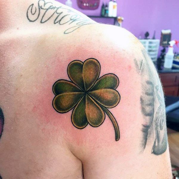 60 Four Leaf Clover Tattoo Designs For Men Good Luck Ink Ideas Four