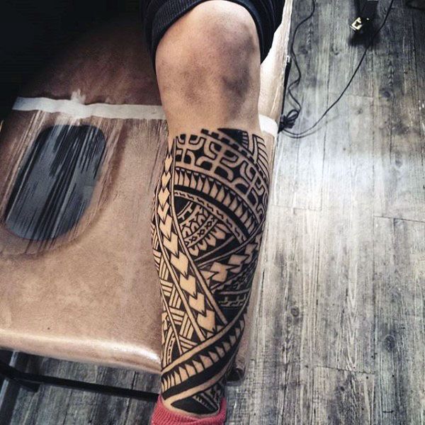 60 Tribal Leg Tattoos For Men Cool Cultural Design Ideas Thigh