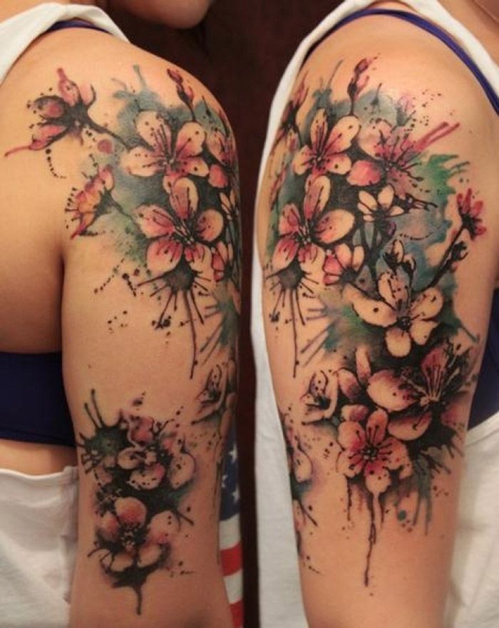 63 Fantastic Cherry Blossoms Shoulder Tattoos