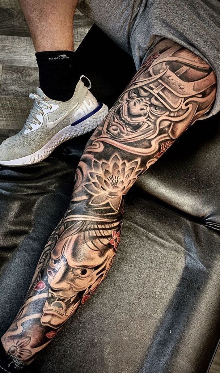 80 Men S Tattoos Leg For You To Inspire Toptatuagens In 2020 Thigh