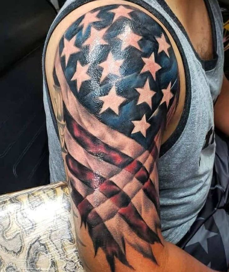 85 Best Patriotic American Flag Tattoos I Love Usa 2019 American Flag Tattoo Military