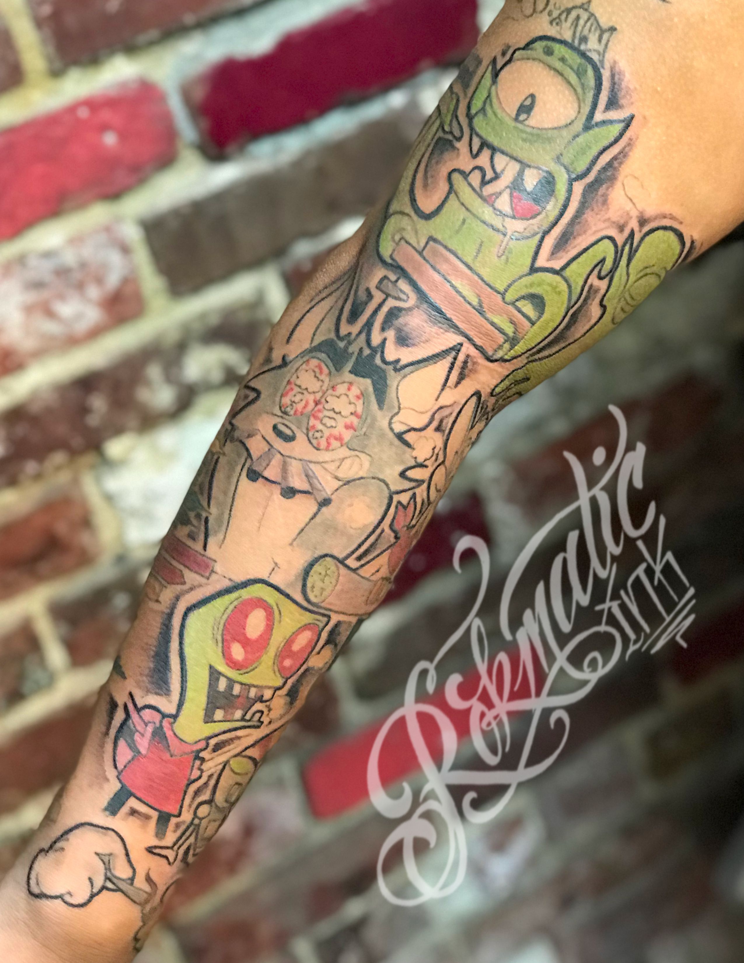 90S Cartoon Characters Tattoo Done By Rokmatic Ink Rok Rokmatic