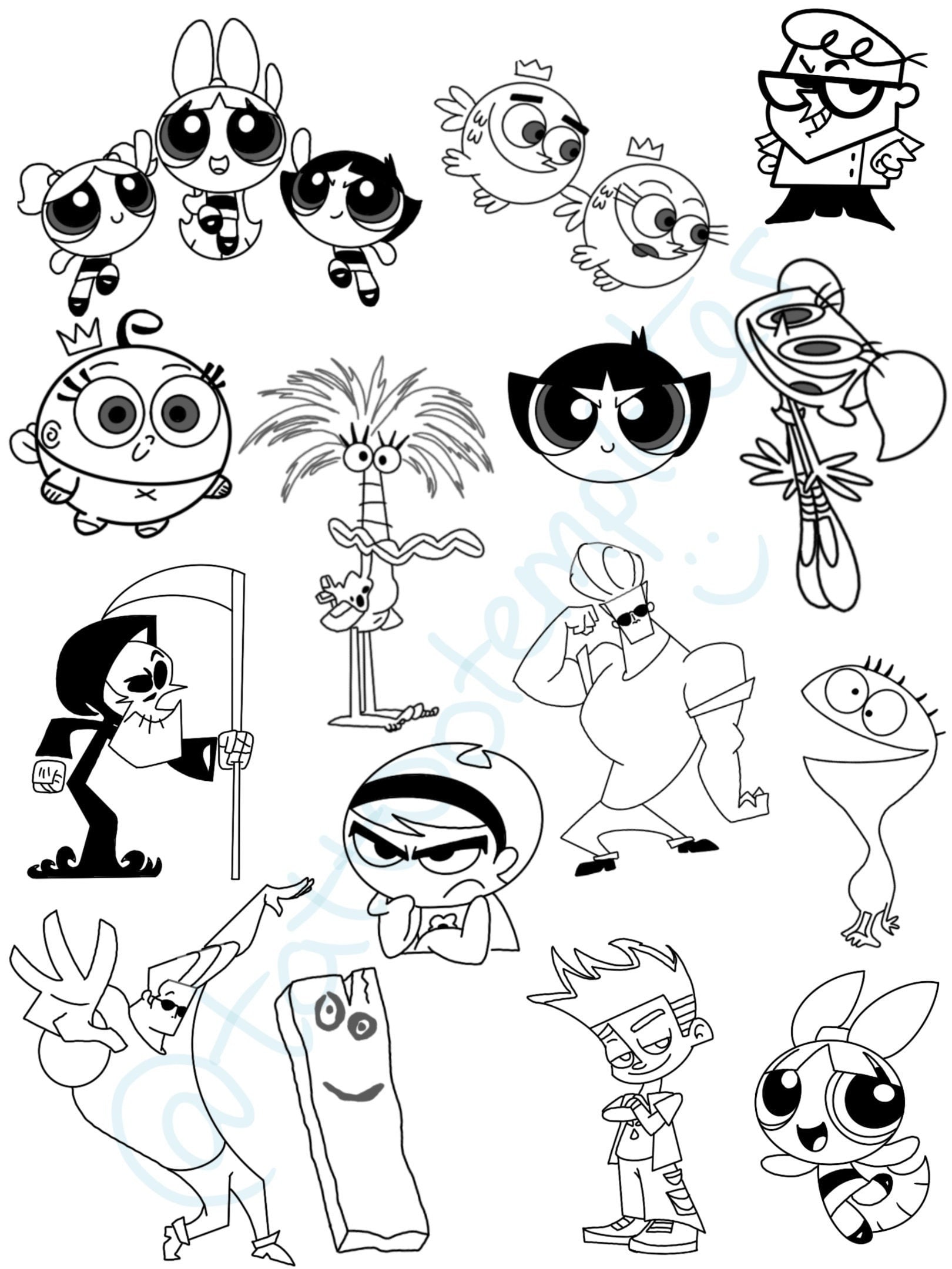 90S Cartoon Tattoo Flash