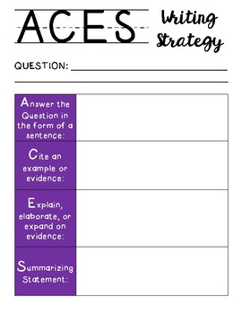 Aces Writing Strategy Graphic Organizer Powerpoint Writing