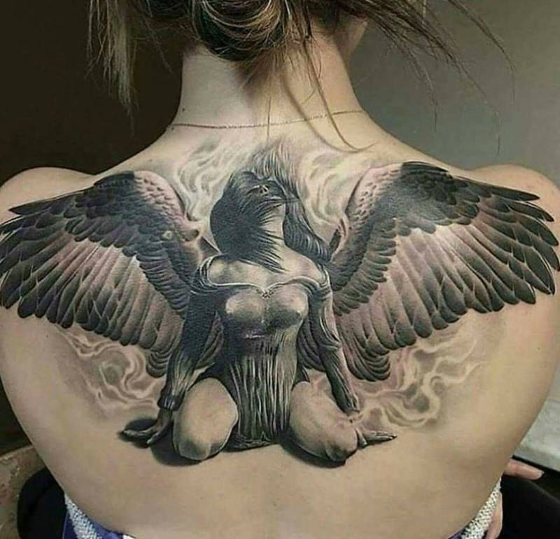 Aggregate More Than 63 Guardian Angel Back Tattoo Super Hot In Coedo