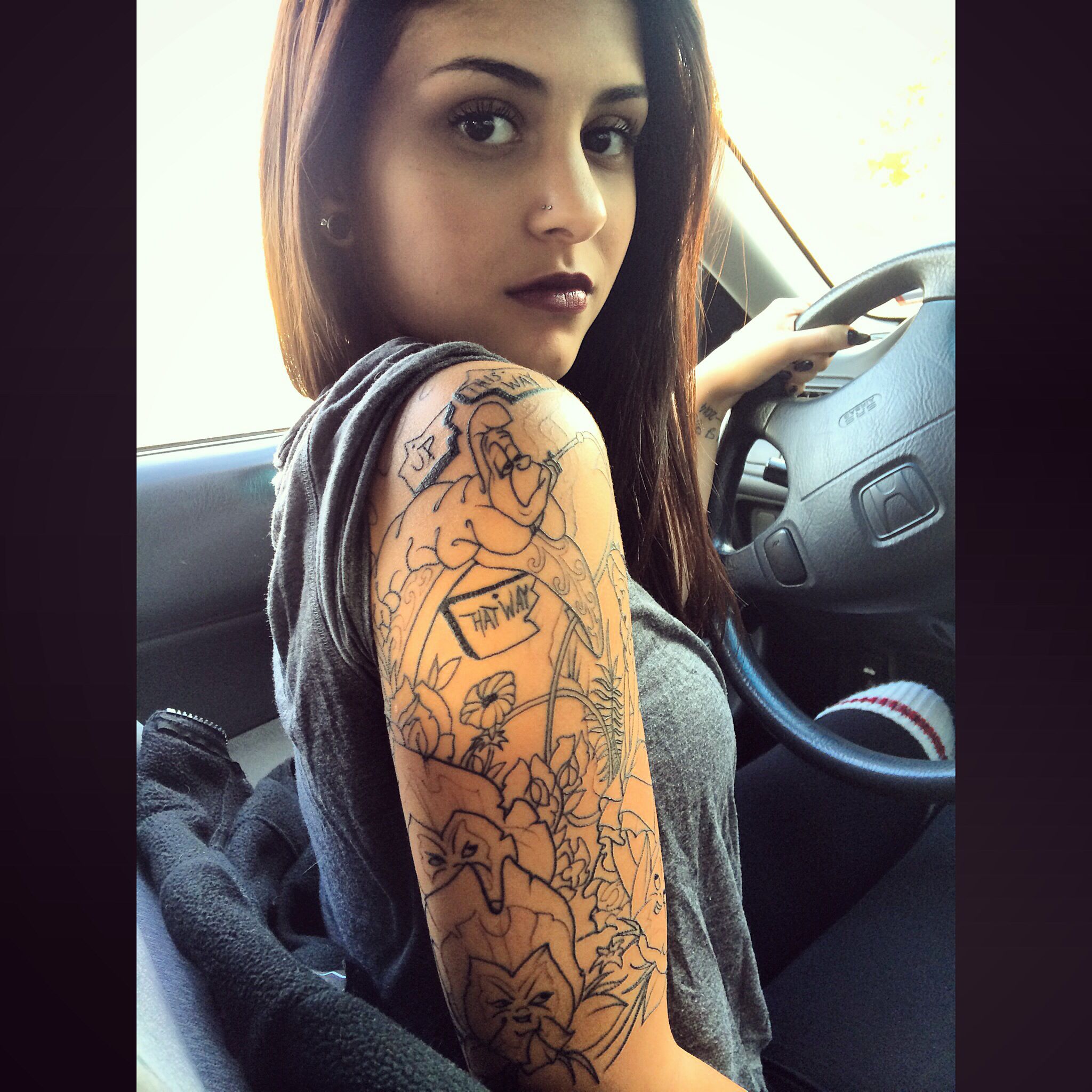 Alice In Wonderland Tattoo Half Sleeve