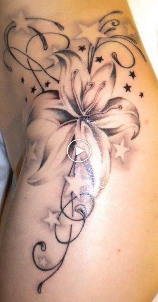 Amazing Grey Lily Flower Tattoo Design Lily Flower Tattoos Flower Tattoo Drawings Lily Tattoo