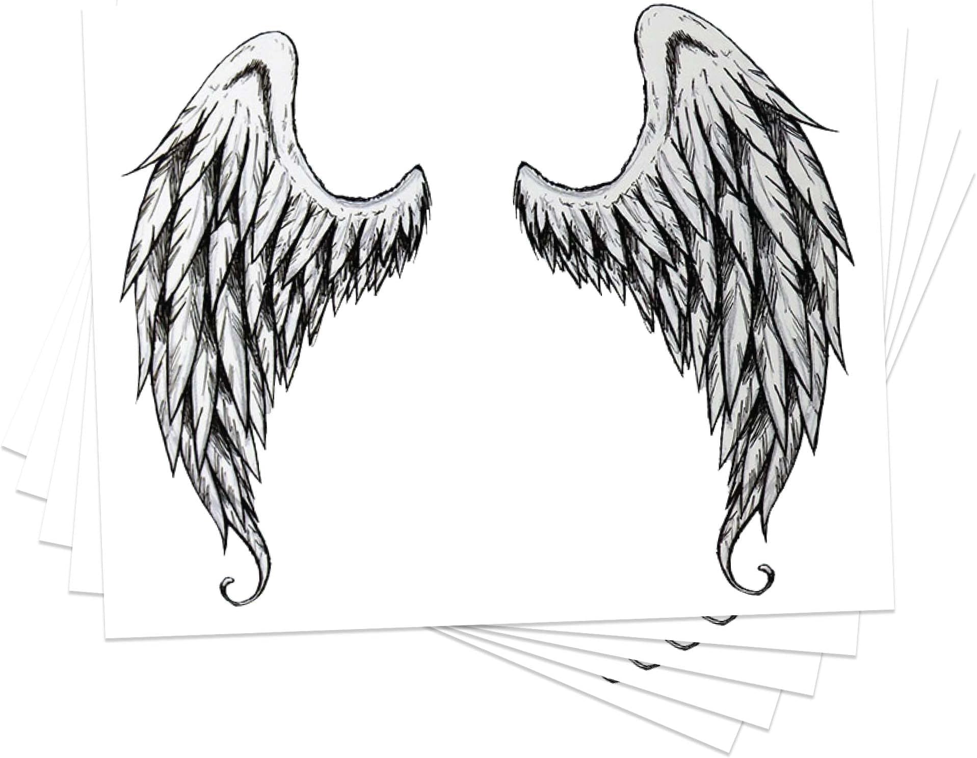 Amazon Com Angel Wings Temporary Tattoo Removable Body Art Clothing