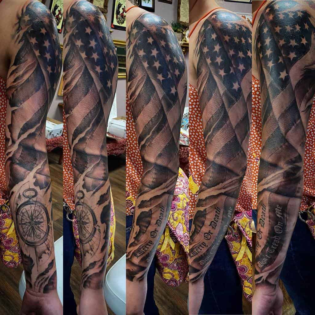 American Flag Sleeve Tattoo Venice Tattoo Art Designs American Flag