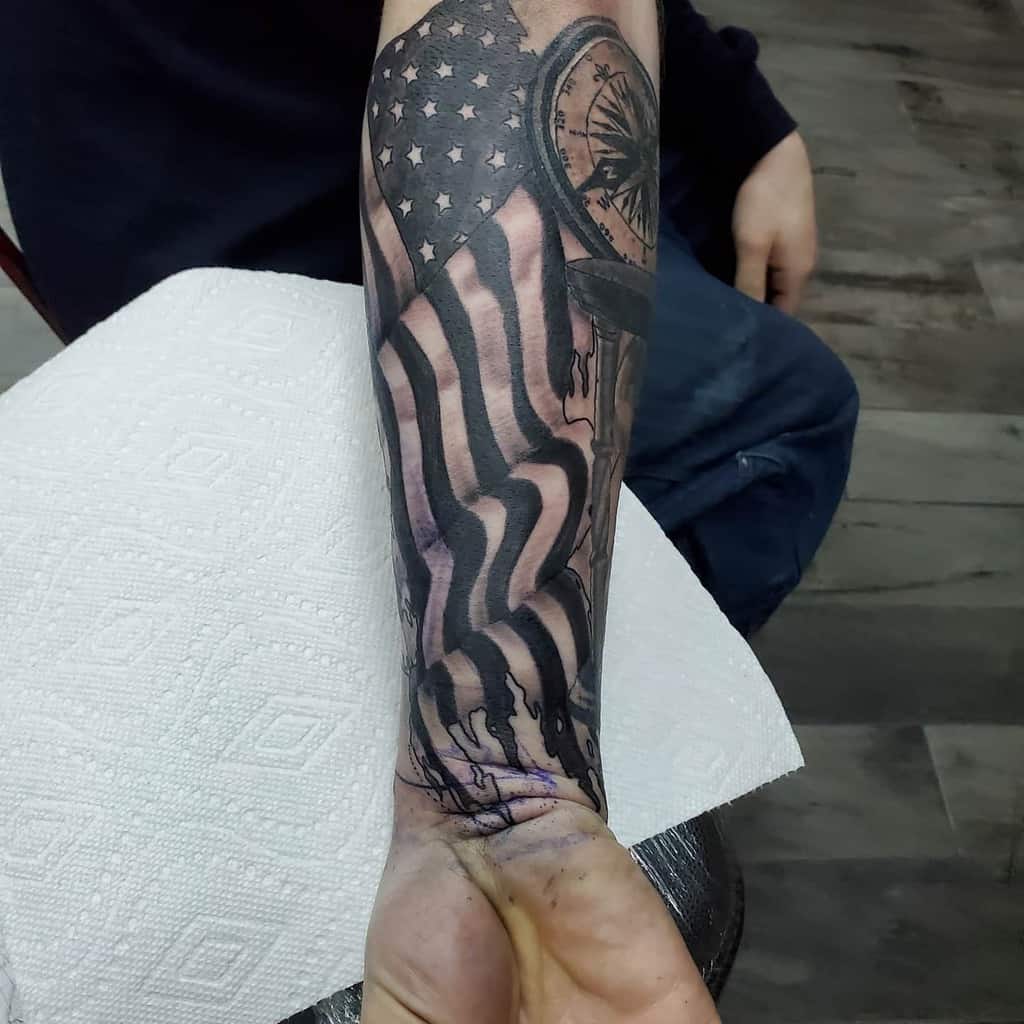 American Flag Tattoo Half Sleeve: Patriotic Ink Ideas