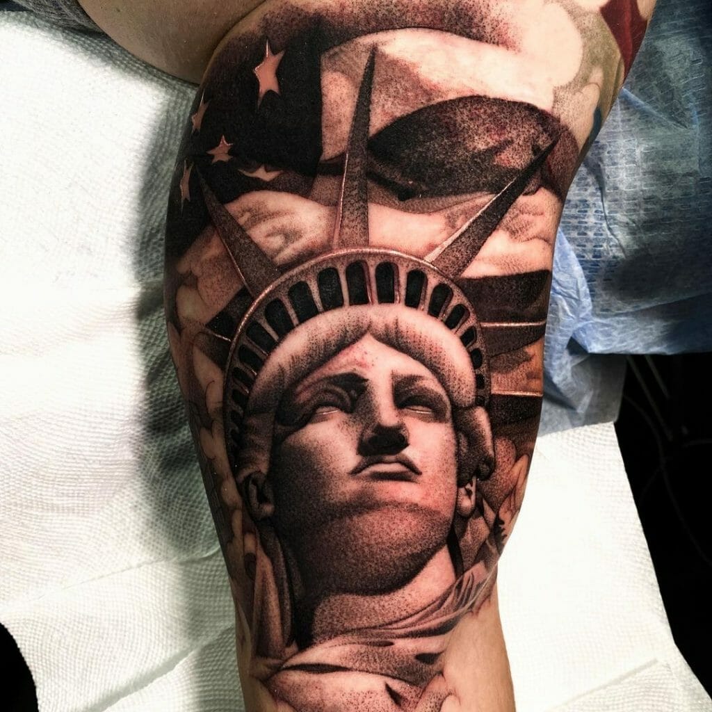 American Flag Tattoo Pretty Tattoos Unique Tattoos Cool Tattoos Statue Of Liberty Tattoo