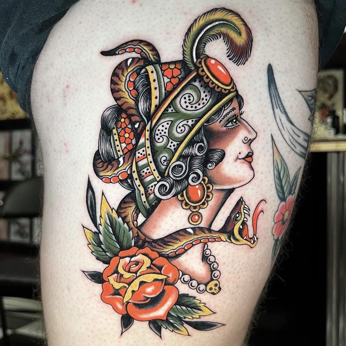 American Traditional By Bobby Red Dagger Tattoo Houston Tx Done In