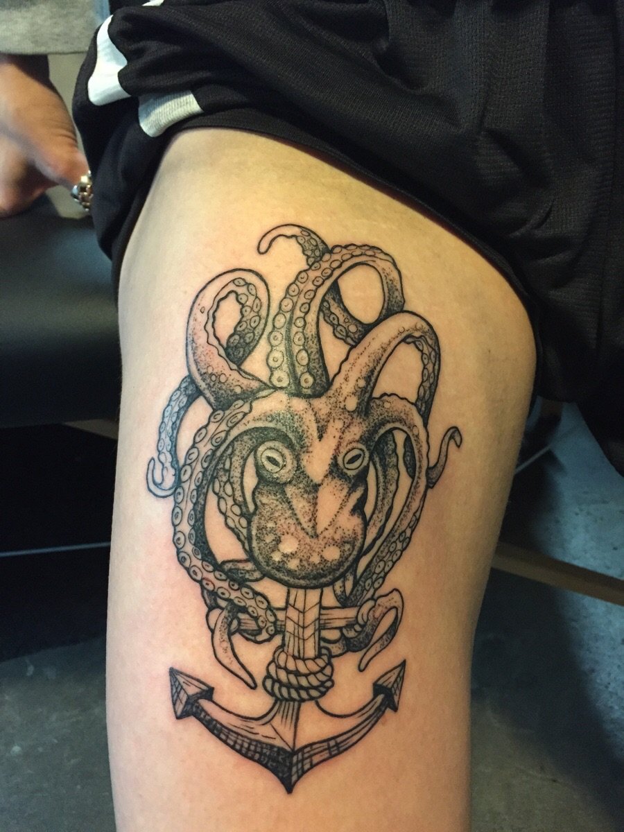 Anchor Octopus Tattoos